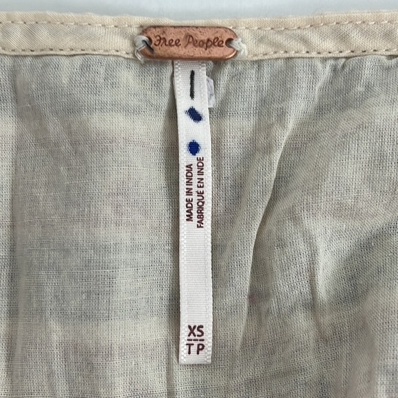 FREE People The Wanderers Embroidered Lace-Up Yoke Empire Waist Dress/Tunic Top - Picture 6 of 7